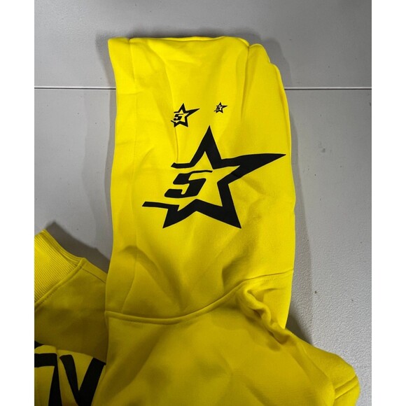 Sp5der 5Star Print Yellow Black Hoodie Men's Size XL - Picture 3 of 5